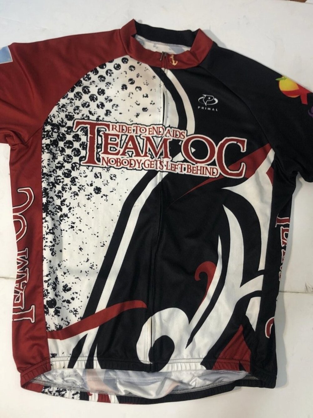 Ride to End AIDS Team OC - Nobody Gets Left Behind -Primal Bicycle Jersey Sz XL